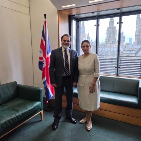 With Dame Priti Patel, Shadow Foreign Secretary & Former Home Secretary, UK Govt