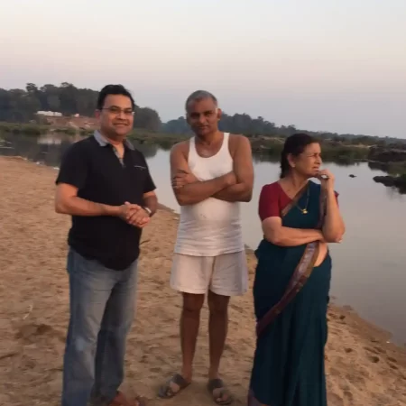 With Dr Amte at Hemalkasa